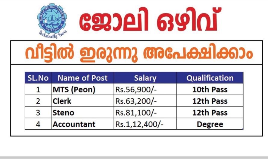 വിവിധ ഒഴുകളിൽ ഓൺലൈനായി അപേക്ഷിക്കാം.