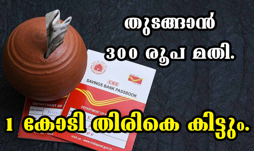 300 രൂപ നിക്ഷേപിച്ചാൽ മതി. തിരിച്ചു 1 കോടി കിട്ടും.