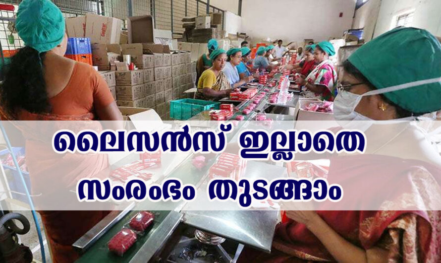 ലൈസൻസ് ഇല്ലാതെ സംരംഭങ്ങൾ തുടങ്ങാം