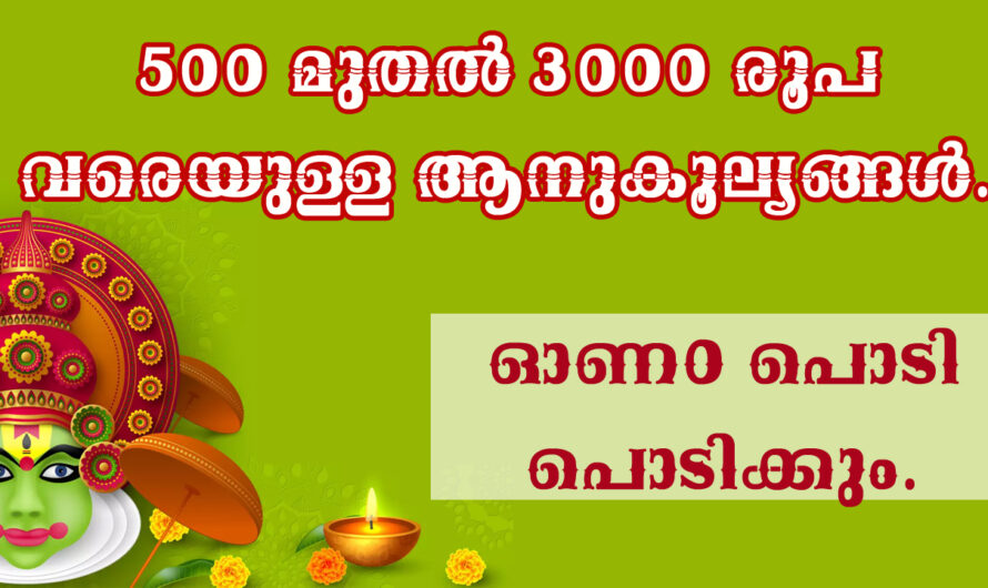 ഓണമാസ പ്രത്യേക പദ്ധതികൾ കയ്യിലെത്തും.