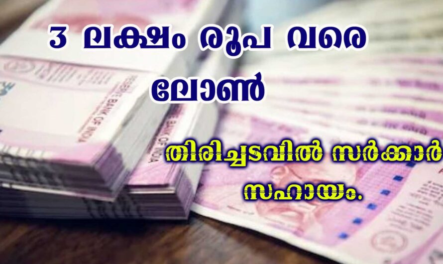 3 ലക്ഷം രൂപ വരെ ലോൺ