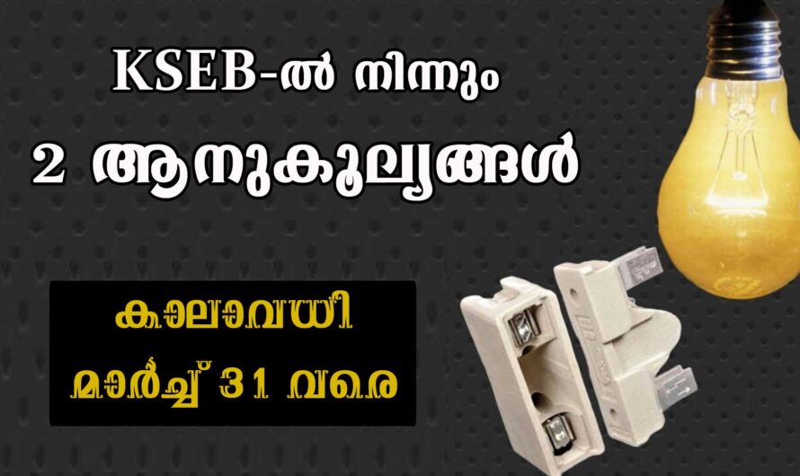 KSEB യിൽ നിന്നും ഉപഭോക്താക്കൾക്ക് 2 ആനുകൂല്യങ്ങൾ