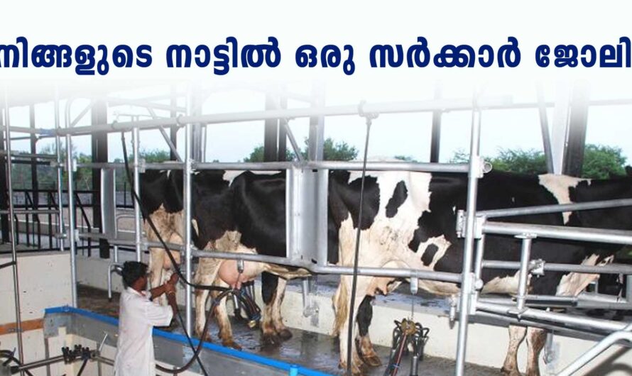 ക്ഷീര വികസന വകുപ്പില്‍ ജോലി