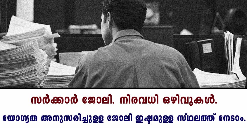 നിങ്ങളുടെ യോഗ്യതയനുസരിച്ചുള്ള ജോലി. ഇഷ്ടമുള്ള സ്ഥലത്ത്